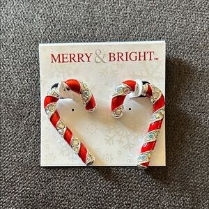 Merry & Bright Red Candy Cane Earrings